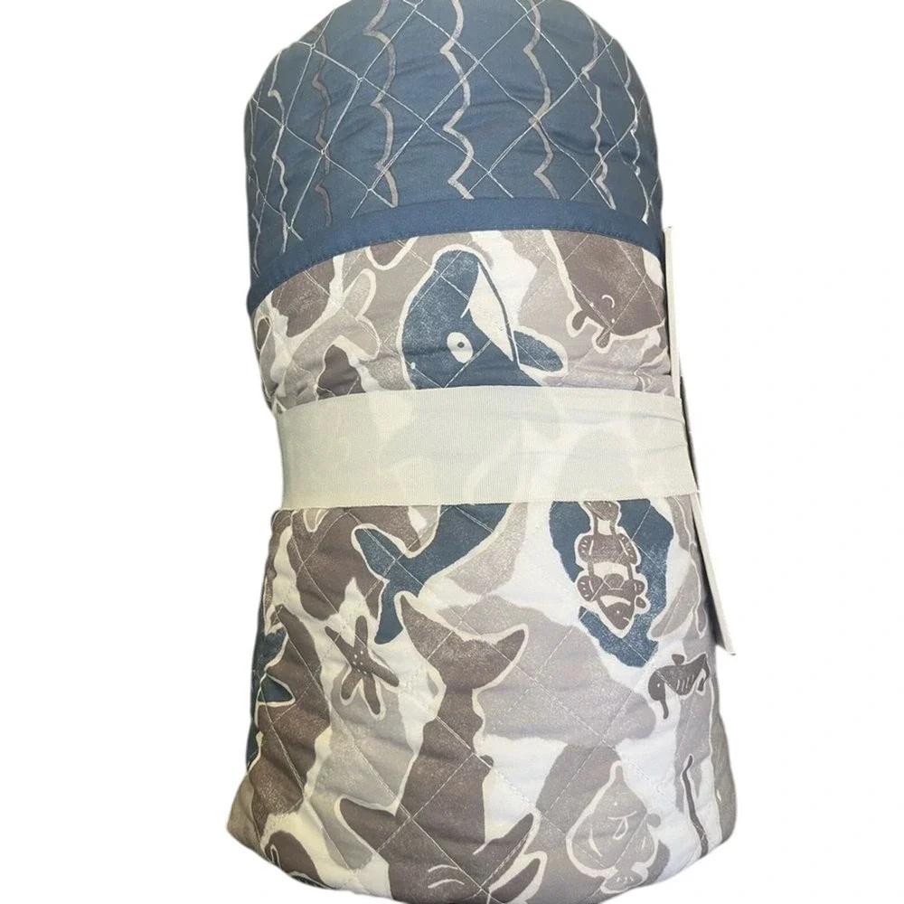 The Big One Kids Reversible Shark Quilt Set Full/Queen Blanket & 2 Sham Nautical